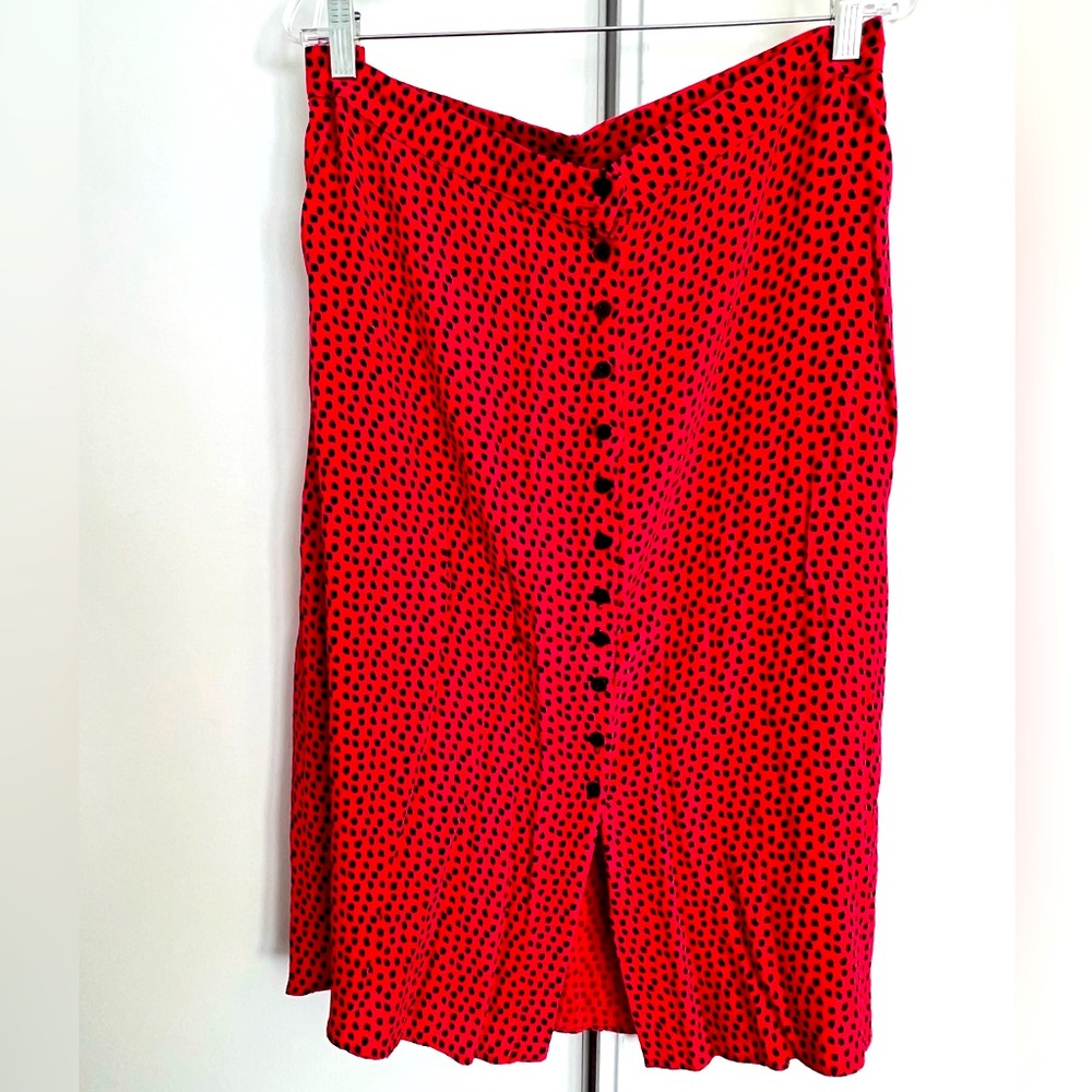 NEXT red Button Up Skirt